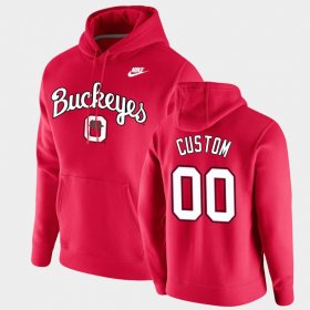 #00 Custom Vintage School Logo Ohio State Pullover Mens Scarlet Hoodie 830869-157