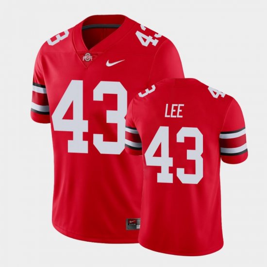 #43 Darron Lee College Football Ohio State Game Mens Scarlet Jersey 465880-981