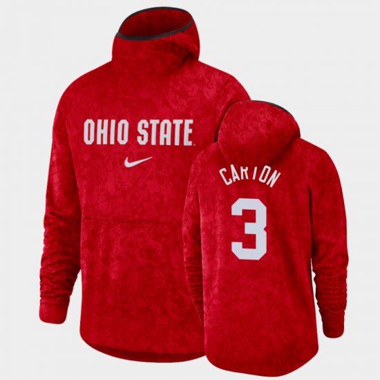 #3 D.J. Carton Basketball Spotlight OSU Buckeyes Pullover Team Logo Men\'s Scarlet Hoodie 775694-125