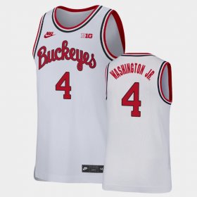 #4 Duane Washington Jr. Replica Ohio State Buckeyes College Basketball Men's White Jersey 611416-187