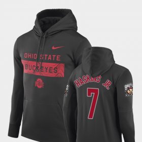 #7 Dwayne Haskins Sideline Seismic OSU Buckeyes Football Performance Men Anthracite Hoodie 825318-817
