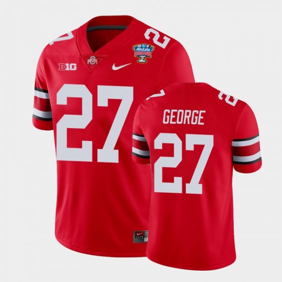 #27 Eddie George 2021 Sugar Bowl Ohio State Buckeyes College Football Mens Scarlet Jersey 297753-408