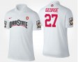 #27 Eddie George Name and Number OSU Buckeyes Men White Polo 529022-760