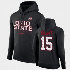#15 Ezekiel Elliott Football Practice OSU Performance Pullover Mens Black Hoodie 500839-304