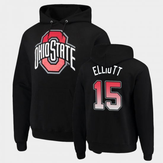 #15 Ezekiel Elliott School Logo OSU Powerblend Pullover Men\'s Black Hoodie 624624-860