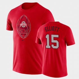 #15 Ezekiel Elliott Football Icon Ohio State Buckeyes Legend Men's Scarlet T-Shirt 415686-151