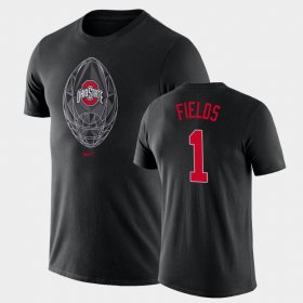#1 Justin Fields Football Icon Ohio State Legend Mens Black T-Shirt 966668-480