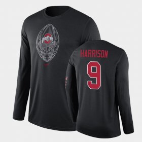 #9 Zach Harrison Football Icon Ohio State Long Sleeve Men's Black T-Shirt 939135-931