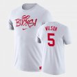 #5 Garrett Wilson Brush Phrase Ohio State Buckeyes Mens White T-Shirt 610448-271