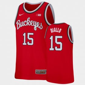 #15 Ibrahima Diallo Replica Ohio State College Basketball Mens Scarlet Jersey 880247-409