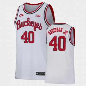 #40 Jansen Davidson Jr. Replica Ohio State College Basketball Men's White Jersey 350193-503