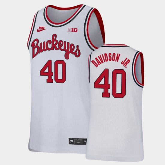 #40 Jansen Davidson Jr. Replica Ohio State College Basketball Men\'s White Jersey 350193-503