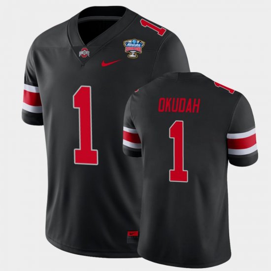 #1 Jeff Okudah 2021 Sugar Bowl Ohio State Buckeyes College Football Mens Black Jersey 777655-872