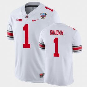 #1 Jeff Okudah 2021 Sugar Bowl Ohio State College Football Men White Jersey 718284-713