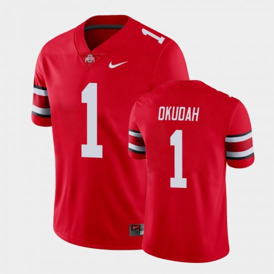#1 Jeff Okudah College Football OSU Buckeyes Game Men Scarlet Jersey 640858-343