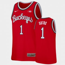 #1 Jimmy Sotos Replica OSU College Basketball Mens Scarlet Jersey 167994-797