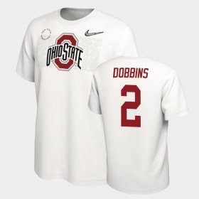 #2 J.K. Dobbins College Football Ohio State Buckeyes Playoff Men's White T-Shirt 436168-349