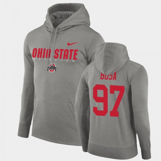 #97 Joey Bosa Facility Performance OSU Pullover Men Gray Hoodie 533355-678
