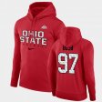 #97 Joey Bosa Football Practice Ohio State Performance Pullover Men Scarlet Hoodie 752135-996