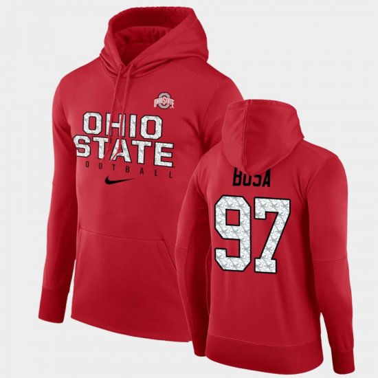#97 Joey Bosa Football Practice Ohio State Performance Pullover Men Scarlet Hoodie 752135-996