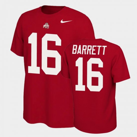 #16 J.T. Barrett Name and Number OSU Buckeyes Name & Number Retro Men Scarlet T-Shirt 856415-665