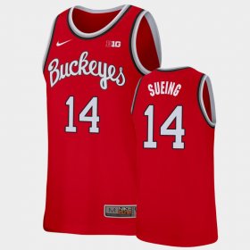 #14 Justice Sueing Replica Ohio State Buckeyes College Basketball Men's Scarlet Jersey 926376-400