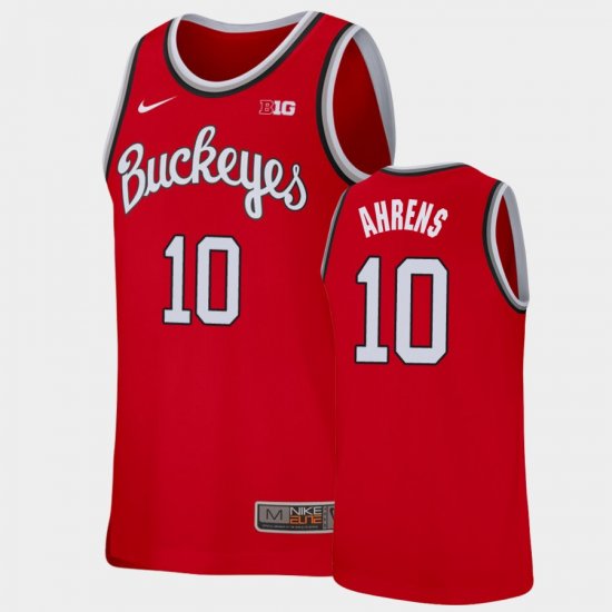 #10 Justin Ahrens Replica Ohio State College Basketball Men Scarlet Jersey 893282-737