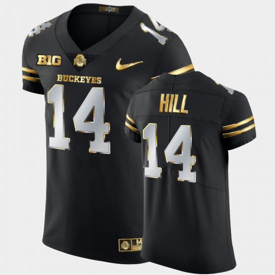 #14 K.J. Hill Golden Edition Ohio State Buckeyes 2020-21 Authentic Mens Black Jersey 991497-783