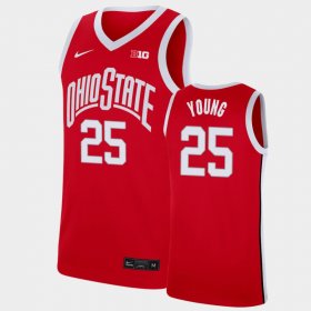 #25 Kyle Young Replica Ohio State Basketball Men's Scarlet Jersey 285360-301