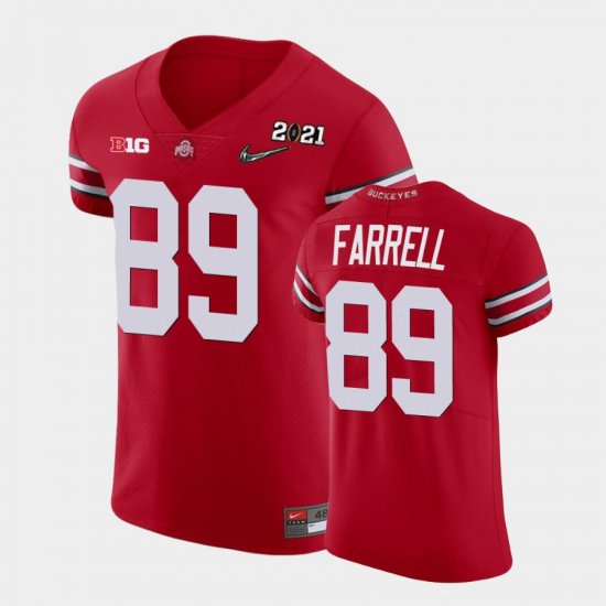 #89 Luke Farrell 2021 National Championship Ohio State Playoff Mens Scarlet Jersey 788907-284