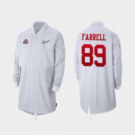 #89 Luke Farrell 2019 College Football Playoff Bound OSU Full-Zip Sideline Men White Jacket 769156-938