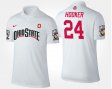 #24 Malik Hooker Name and Number Ohio State Men's White Polo 427811-619