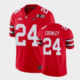#24 Marcus Crowley 2021 National Championship Ohio State Men's Scarlet Jersey 352801-206