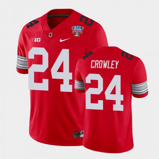 #24 Marcus Crowley 2021 Sugar Bowl Ohio State Player Men\'s Scarlet Jersey 319939-278