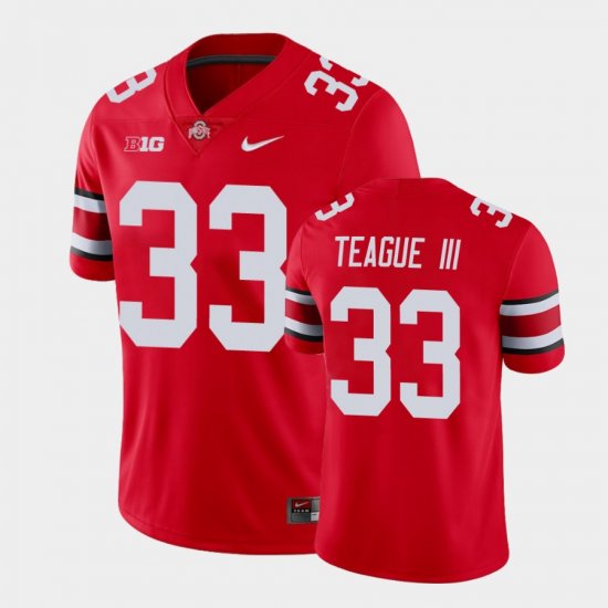 #33 Master Teague III Game Ohio State Football Men\'s Scarlet Jersey 636854-825