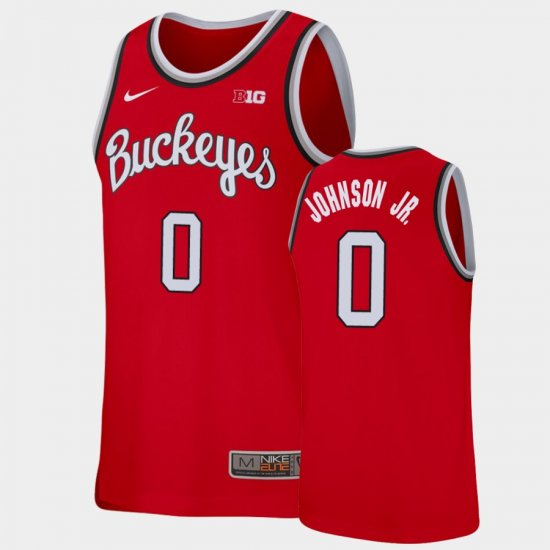 #0 Meechie Johnson Jr. Replica Ohio State College Basketball Men\'s Scarlet Jersey 777078-505