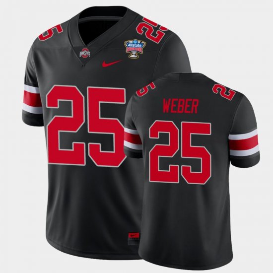 #25 Mike Weber 2021 Sugar Bowl OSU Buckeyes College Football Mens Black Jersey 870752-600