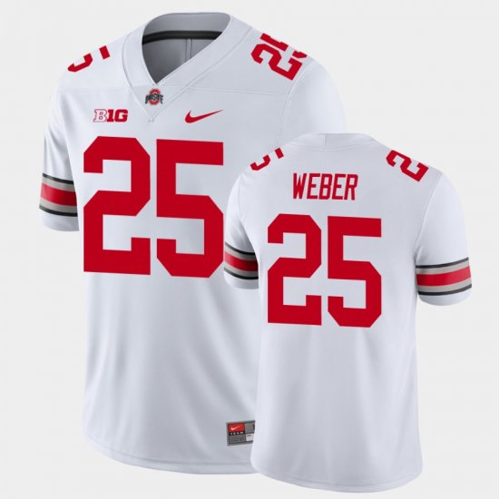 #25 Mike Weber College Football Ohio State Buckeyes Playoff Game Men White Jersey 760607-155