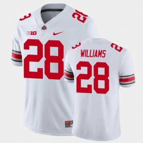 #28 Miyan Williams Game Ohio State Football Mens White Jersey 957056-405