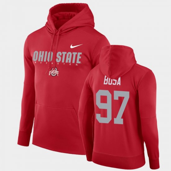 #97 Nick Bosa Facility Performance OSU Pullover Mens Scarlet Hoodie 113204-593