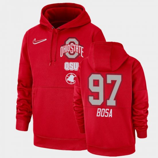 #97 Nick Bosa Local Performance OSU Pullover Mens Scarlet Hoodie 116946-521