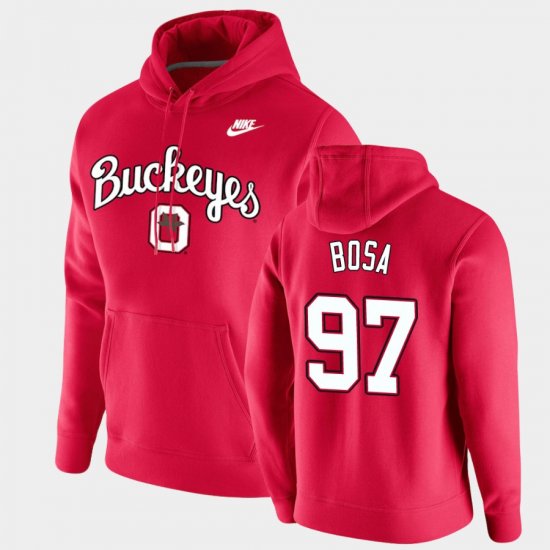 #97 Nick Bosa Vintage School Logo OSU Pullover Men Scarlet Hoodie 998519-791