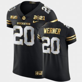 #20 Pete Werner 2021 National Championship OSU Buckeyes Golden Edition Mens Black Jersey 930226-990 #20 Pete Werner 2021 National Championship OSU Buckeyes Golden Edition Mens Black Jersey 930226-990