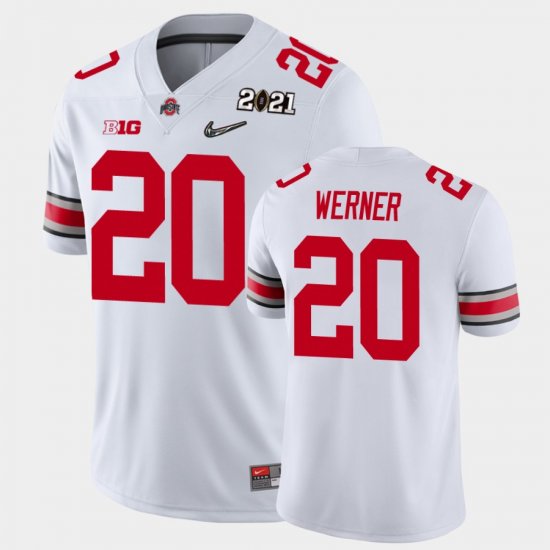 #20 Pete Werner 2021 National Championship OSU Buckeyes Mens White Jersey 426904-205