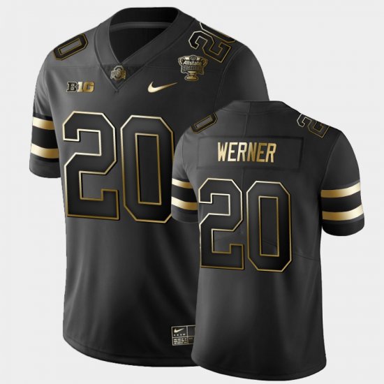 #20 Pete Werner 2021 Sugar Bowl OSU Golden Edition Mens Black Jersey 317780-884