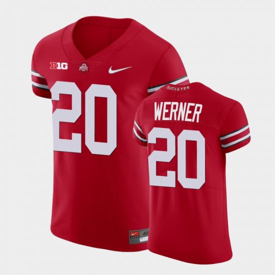#20 Pete Werner College Football OSU V-Neck Men Scarlet Jersey 711954-523