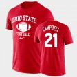#21 Parris Campbell Retro Football OSU Buckeyes Legend Performance Men Scarlet T-Shirt 979392-289