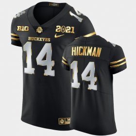 #14 Ronnie Hickman 2021 National Championship OSU Buckeyes Golden Edition Men's Black Jersey 829441-934 #14 Ronnie Hickman 2021 National Championship OSU Buckeyes Golden Edition Men's Black Jersey 829441-934