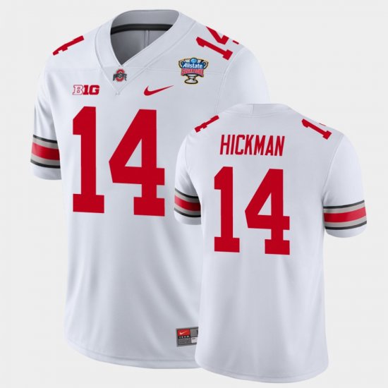 #14 Ronnie Hickman 2021 Sugar Bowl OSU College Football Men\'s White Jersey 446562-536