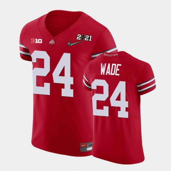 #24 Shaun Wade 2021 National Championship OSU Buckeyes Playoff Men Scarlet Jersey 683367-424